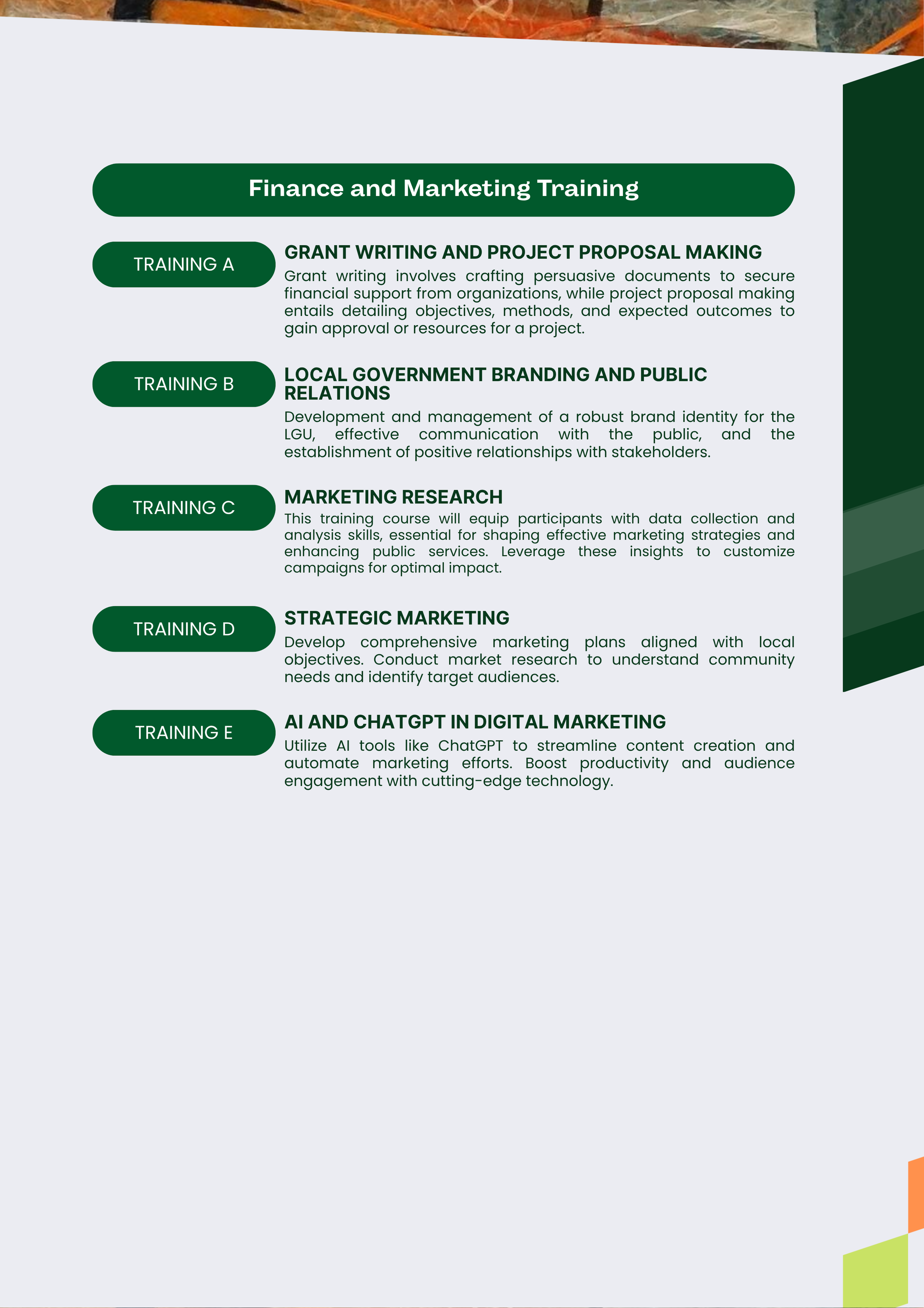 Finance And Marketing Training